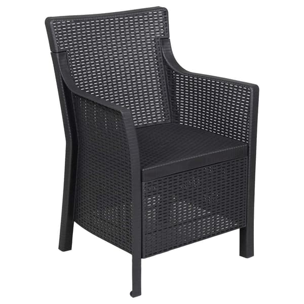 Lounge-set med kudde 3 pcs Antracit PP