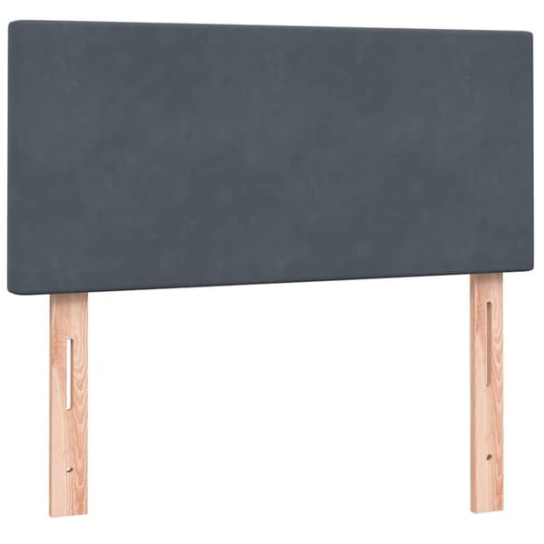 Ramsäng med madrass mörkgrå 80x210 cm sammet
