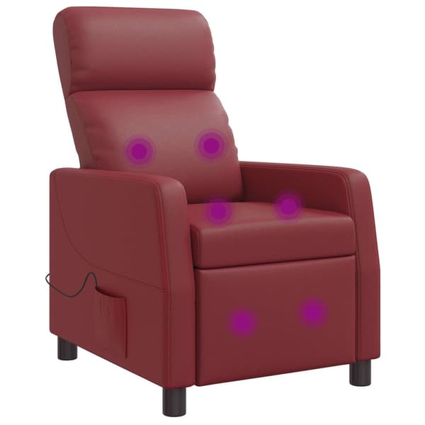Massagefåtölj Vinröd Konstläder