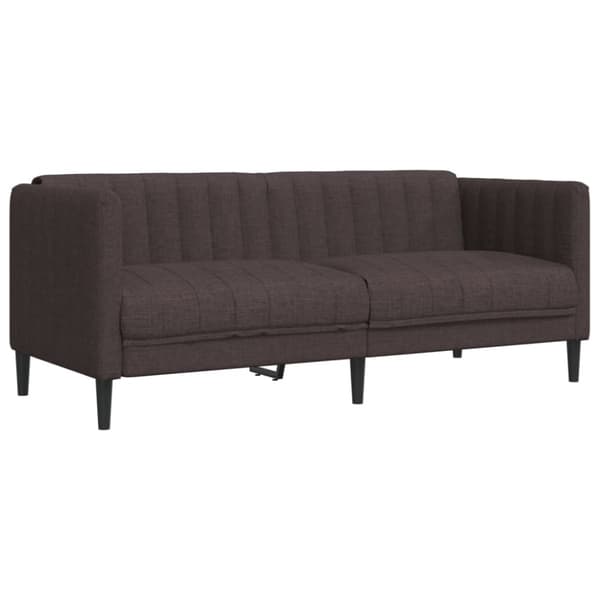Soffgrupp 3 delar mörkbrun tyg