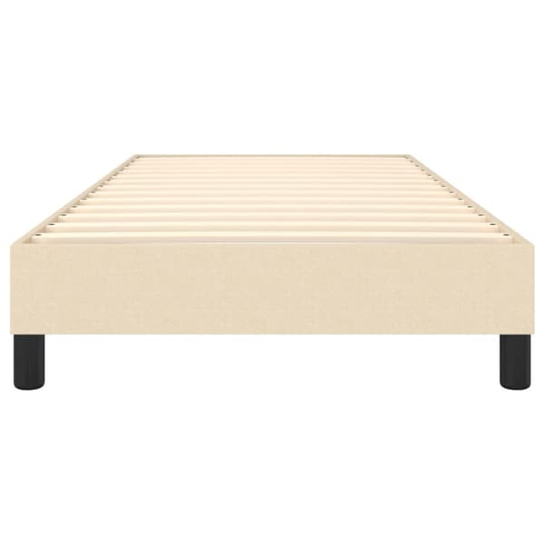 Boxspring-sängram gräddvit 100x200 cm tyg