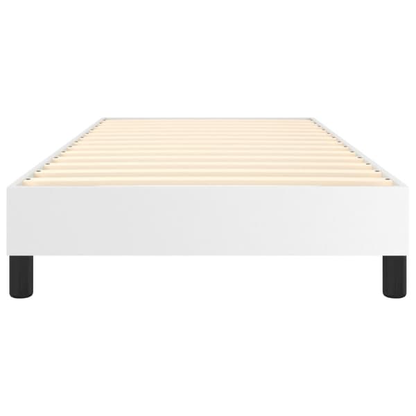 Boxspring-sängram vit 100x200 cm konstläder