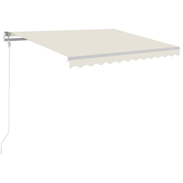 Automatisk markis med vindsensor & LED 300x250 cm gräddvit
