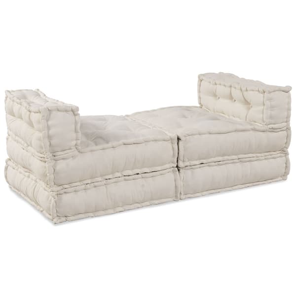 Modulsofa enhet 4 pcs Gräddvit Tyg