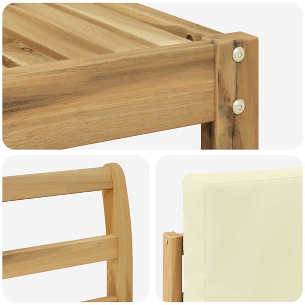 Utomhussoffset med kudde 11 pcs Vit och grädde
