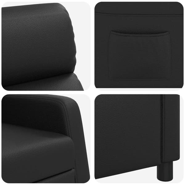 Recliner Svart Konstläder