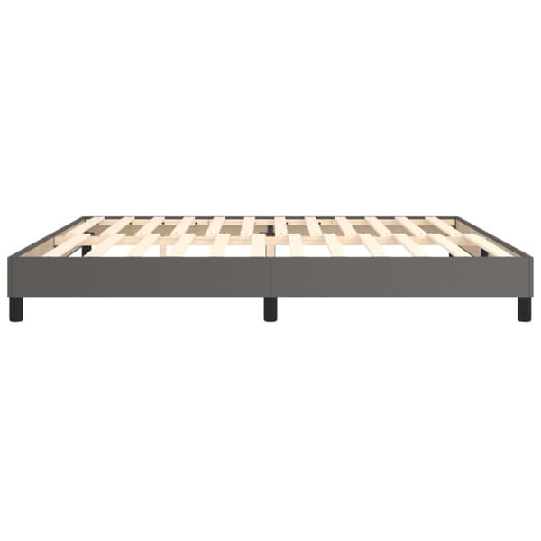 Boxspring-sängram grå 200x200 cm konstläder