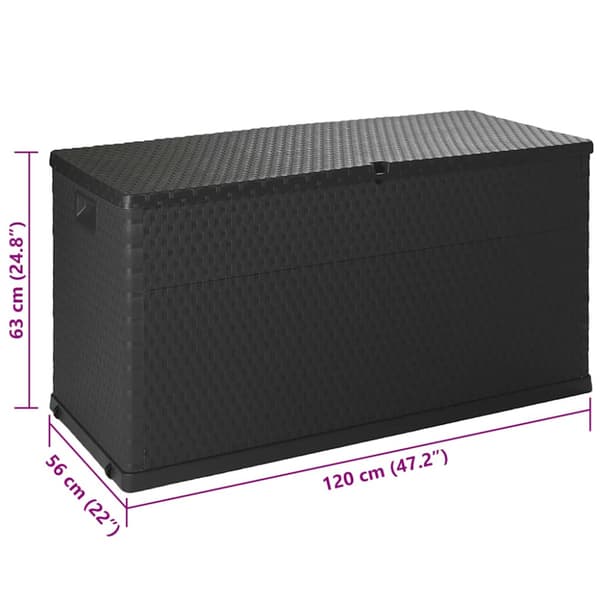 Dynbox antracit 120x56x63 cm PP-rotting