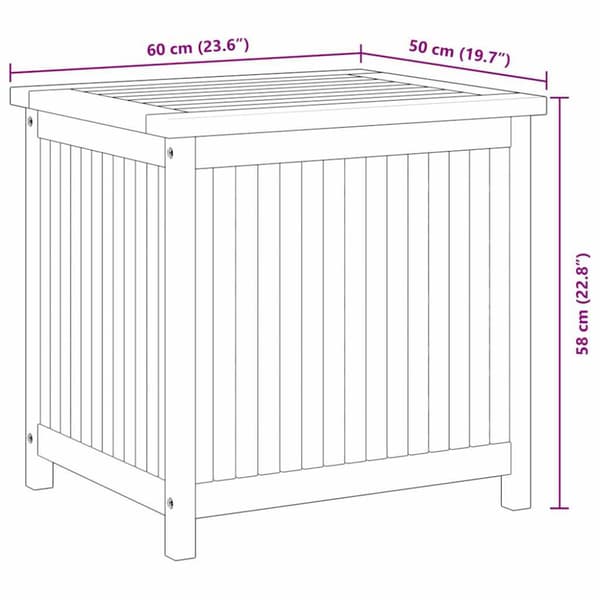 Trädgårdslåda 60x50x58 cm massiv teak