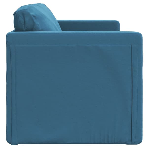 Golvbäddsoffa 2-i-1 blå 122x204x55 cm sammet