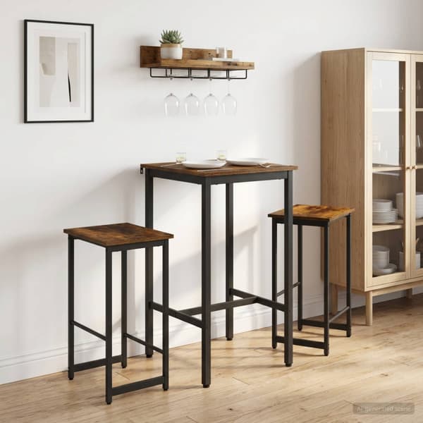 Barpall 2 st Rökt ek 40 x 32 x 74 cm Konstruerat trä