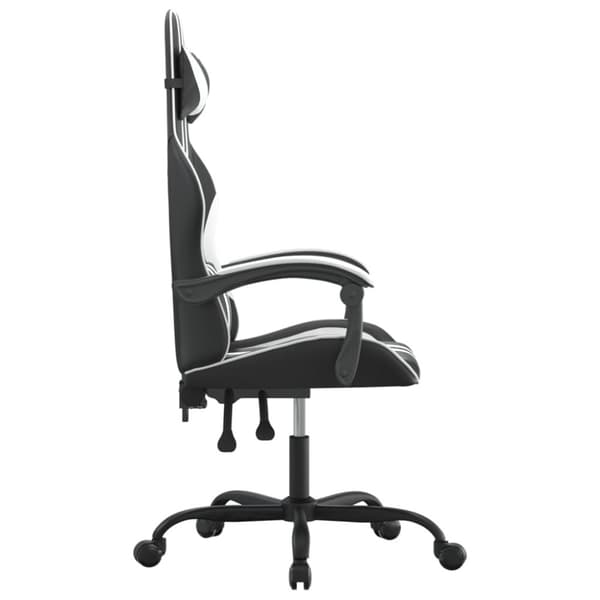 Gamingstol svart och vit konstläder