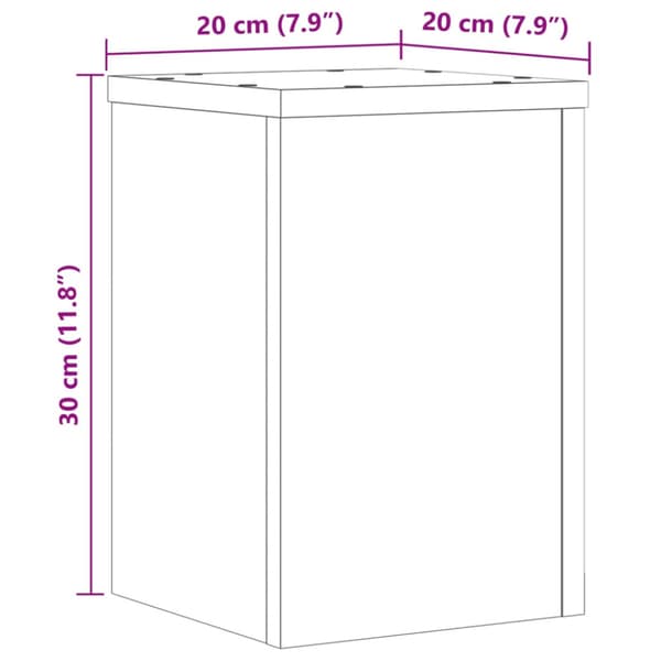 Växtställ 2 st vit 20x20x30 cm konstruerat trä