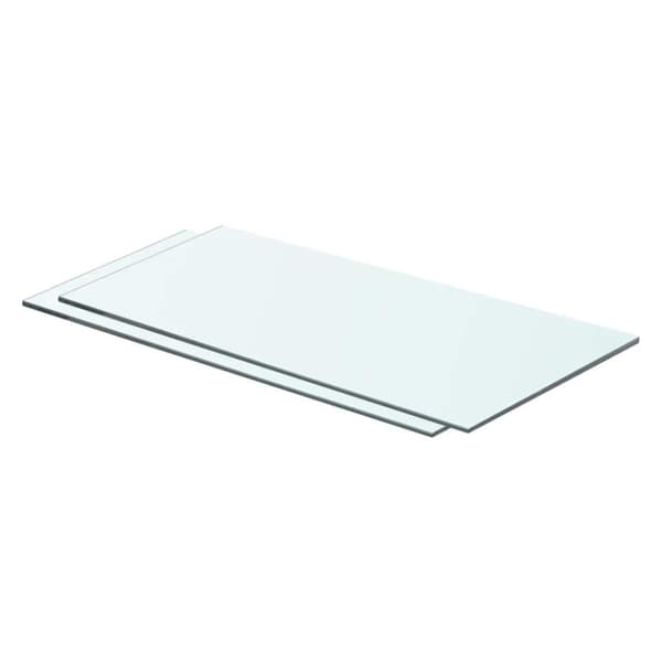 Hyllplan 2 st glas genomskinlig 60x25 cm