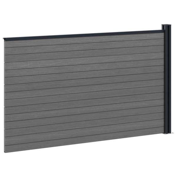Stängselpanel WPC och aluminium Grå