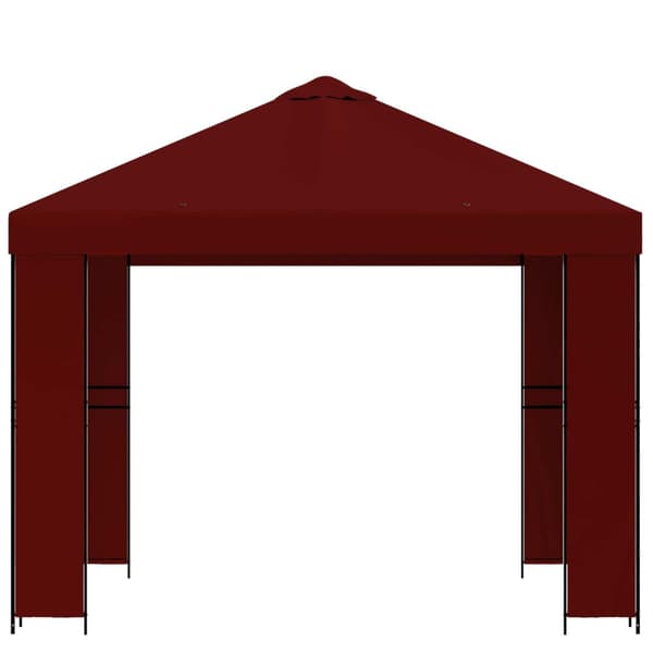 Paviljong 3 x 3 m Vinröd Polyester och Stål 190