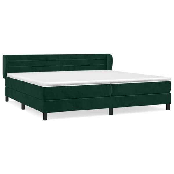 Ramsäng med madrass mörkgrön 200x200 cm sammet