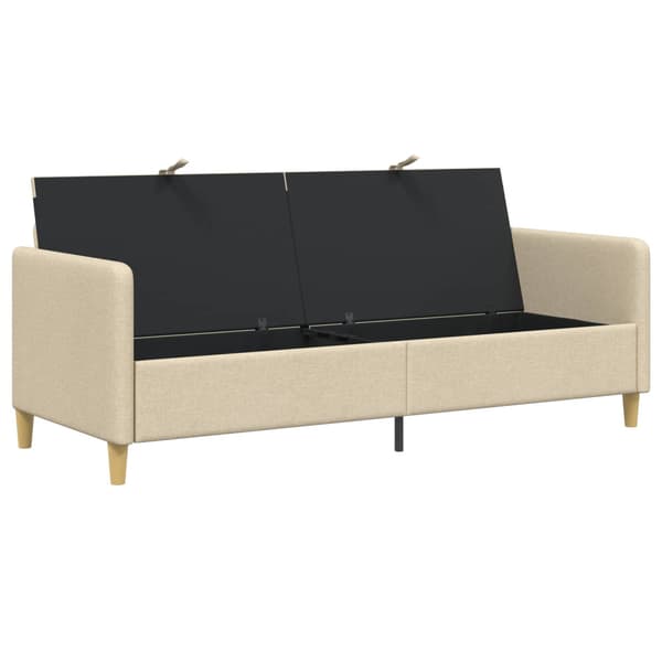 Soffa med förvaring Gräddvit 192 x 78 x 87 cm Polyester