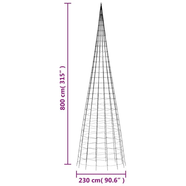 LED julgran 3000 LEDs kallvit 800 cm