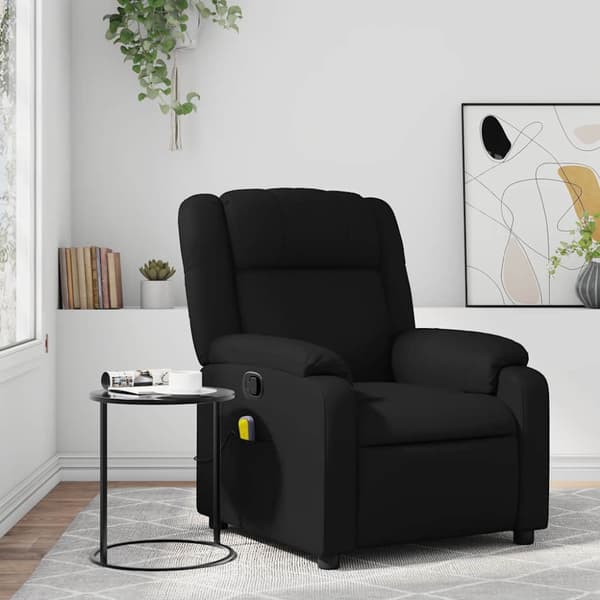 Massagefåtölj svart konstläder
