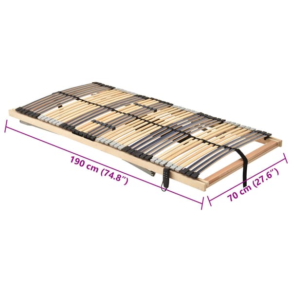 Ribbad sängbotten Brun 70 x 190 cm Massivt bokträ