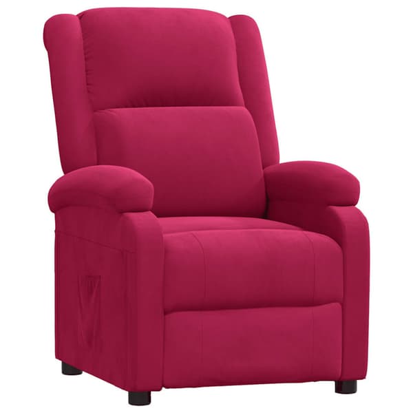 Reclinerfåtölj vinröd sammet
