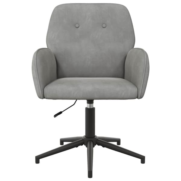 Svängbara skrivbordsstolar 2 st 54 x 55 x 90 cm Ljusgrå Sammet