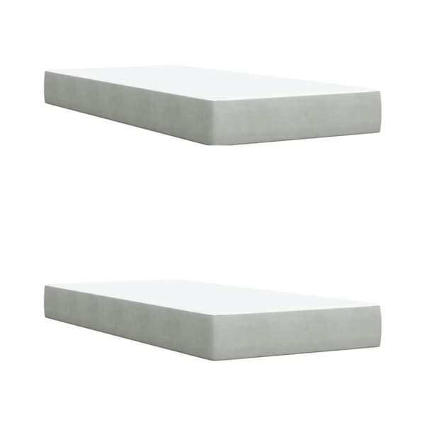 Ramsäng med madrass ljusgrå 200x200 cm sammet