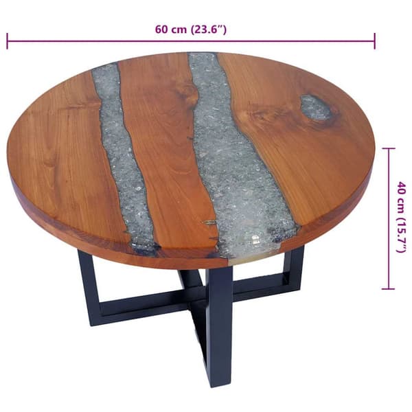 Soffbord teakträ harts 60 cm