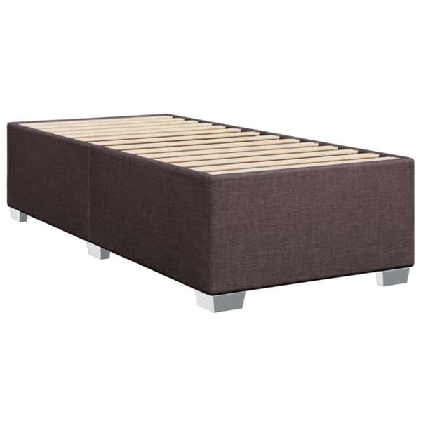 Ramsäng med madrass mörkbrun 100x200 cm tyg