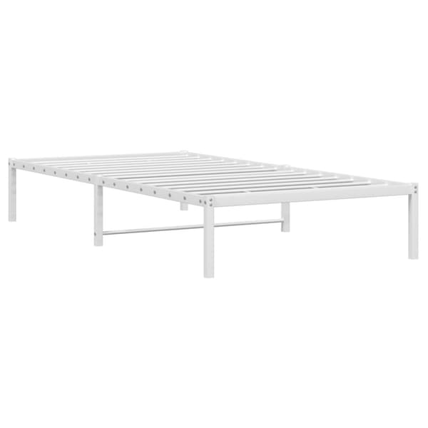 Sängram metall vit 107x203 cm