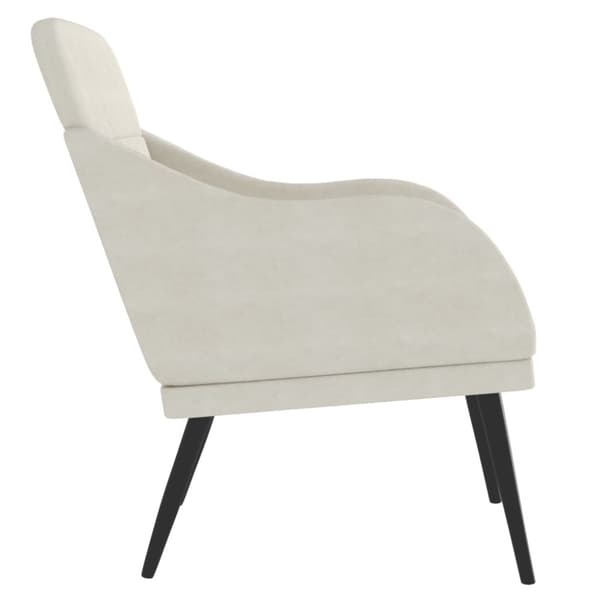 Fåtölj gräddvit 63x76x80 cm sammet