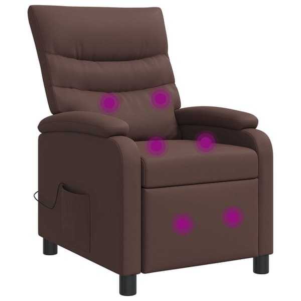 Massagefåtölj Brun Konstläder