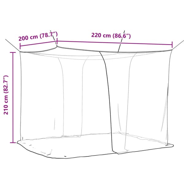 Myggnät för säng 156 nät 3 pcs Vit Polyester