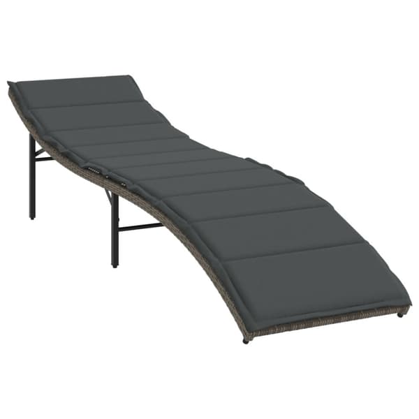Solsängar 2 st med bord grå konstrotting