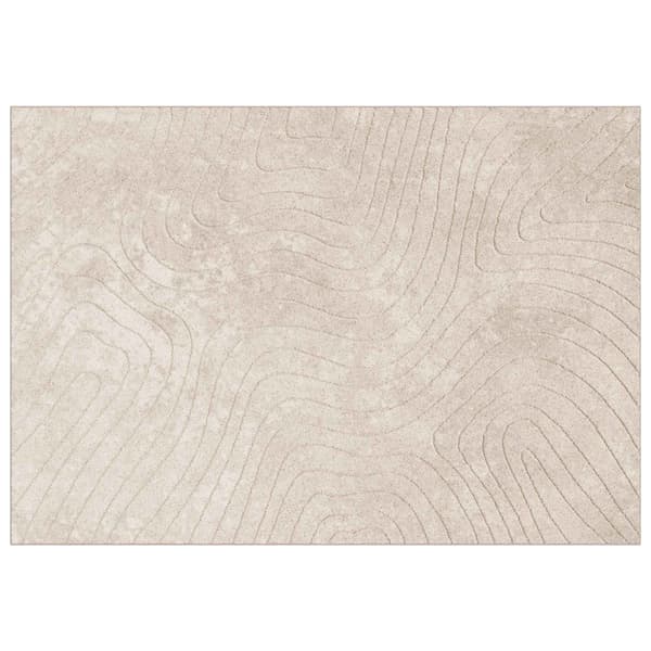 Områdesmattor Rektangulär PALMERAS Beige 140 x 200 cm Polyester