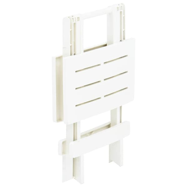 Hopfällbart trädgårdsbord vit 45x43x50 cm plast