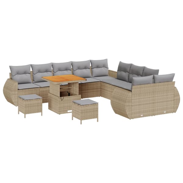 Trädgårdsoffset 13 pcs Beige konstrotting
