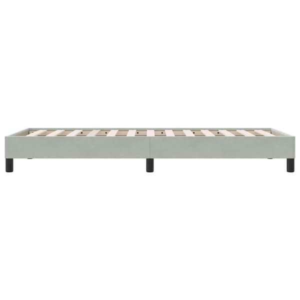 Sängram utan madrass ljusgrå 90x210 cm sammet
