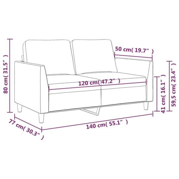 2-sitssoffa svart 120 cm konstläder