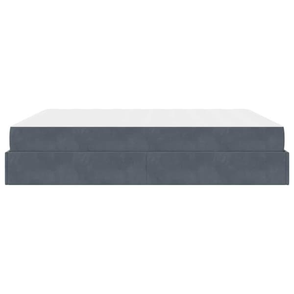 Sängram med madrass 2 pcs Dämpad Grå Sammet