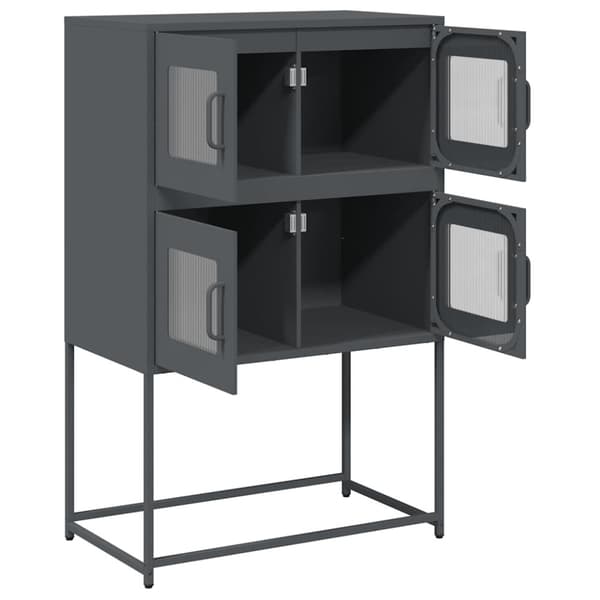 Highboard antracit 68x39x107 cm stål