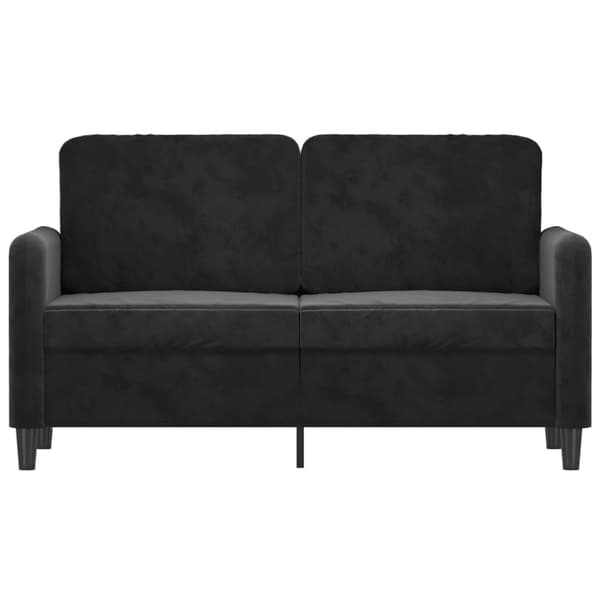 2-sitssoffa ljusgrå Svart 120 cm sammet
