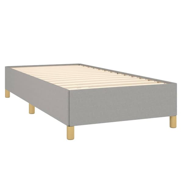 Ramsäng med madrass ljusgrå 90x200 cm tyg