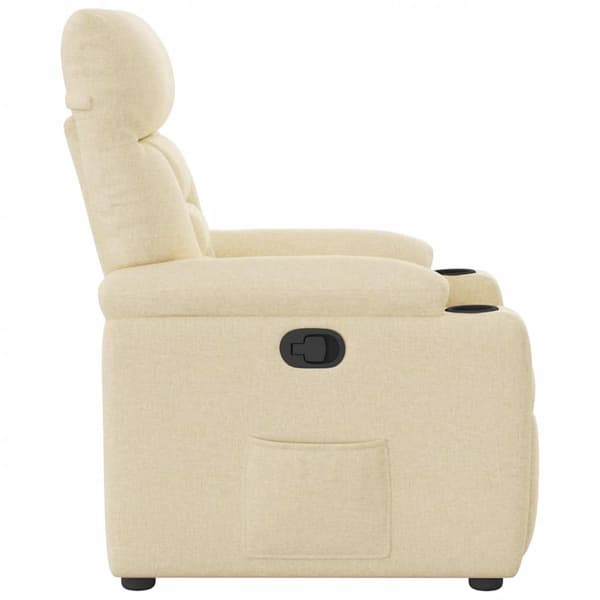 Reclinerfåtölj gräddvit tyg