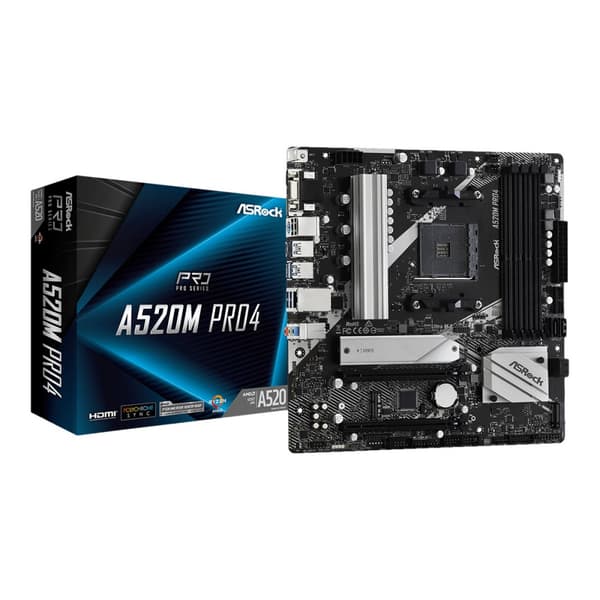 ASRock A520M Pro4 - moderkort - micro ATX - Socket AM4 - AMD A520