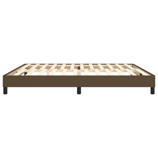Boxspring-sängram mörkbrun 200x200 cm tyg