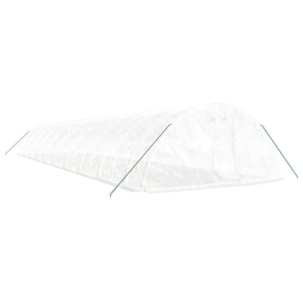 Växthus med stålram vit 100 m² 20x5x2,3 m