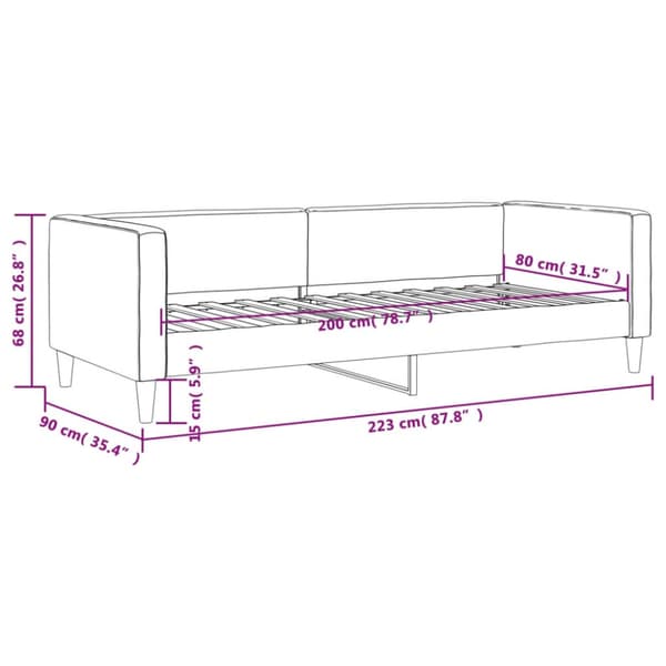 Dagbädd svart 80x200 cm tyg