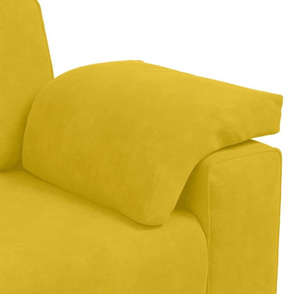 3-sitssoffa gul 220x77x82 cm sammet